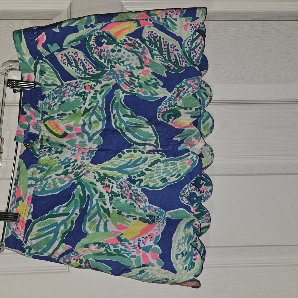 Lilly Pulitzer Blue and Green Mini Skirt